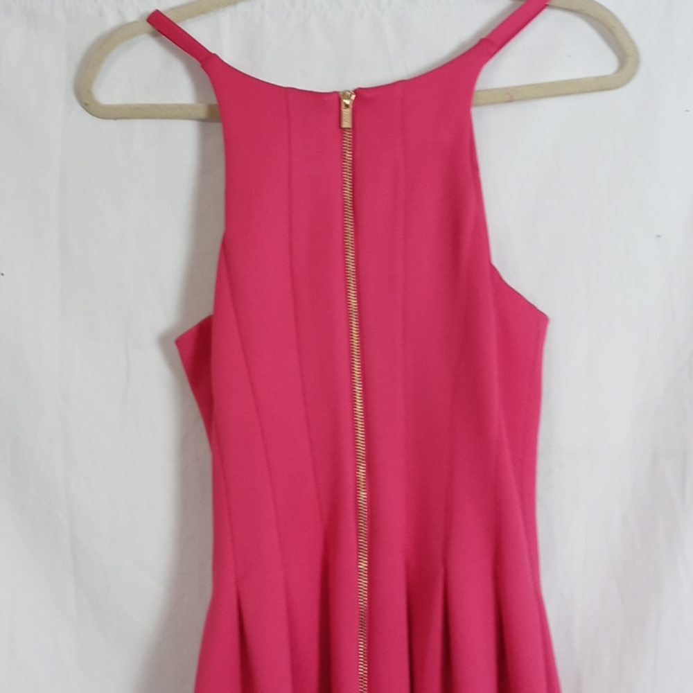 Hot pink Calvin Klein back zip pockets midi dress - Picture 4 of 10